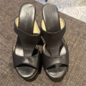 Jimmy Choo Black Leather Heels